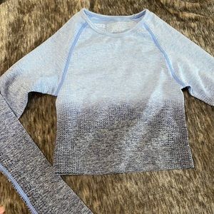 Pink Seamless long sleeve active cropped top